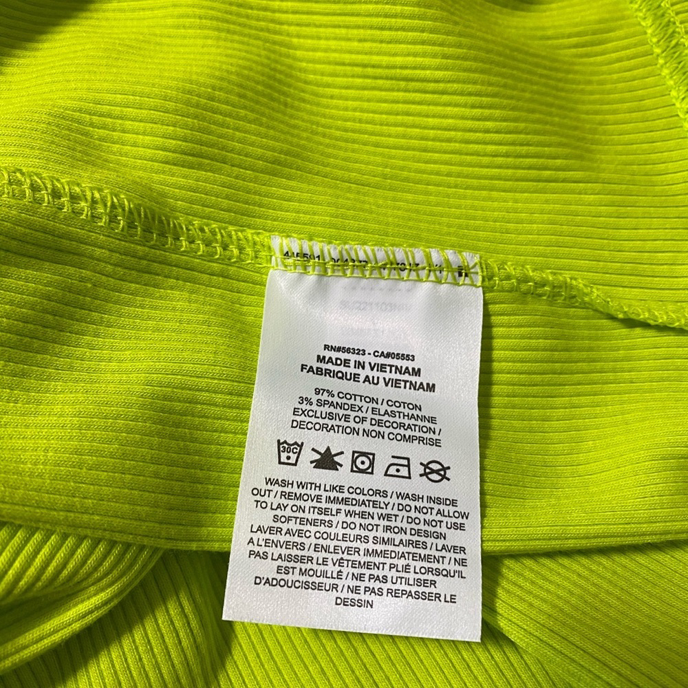 NIKE women's ribbed cropped top size Large nwt neon atomic green - Picture 7 of 7